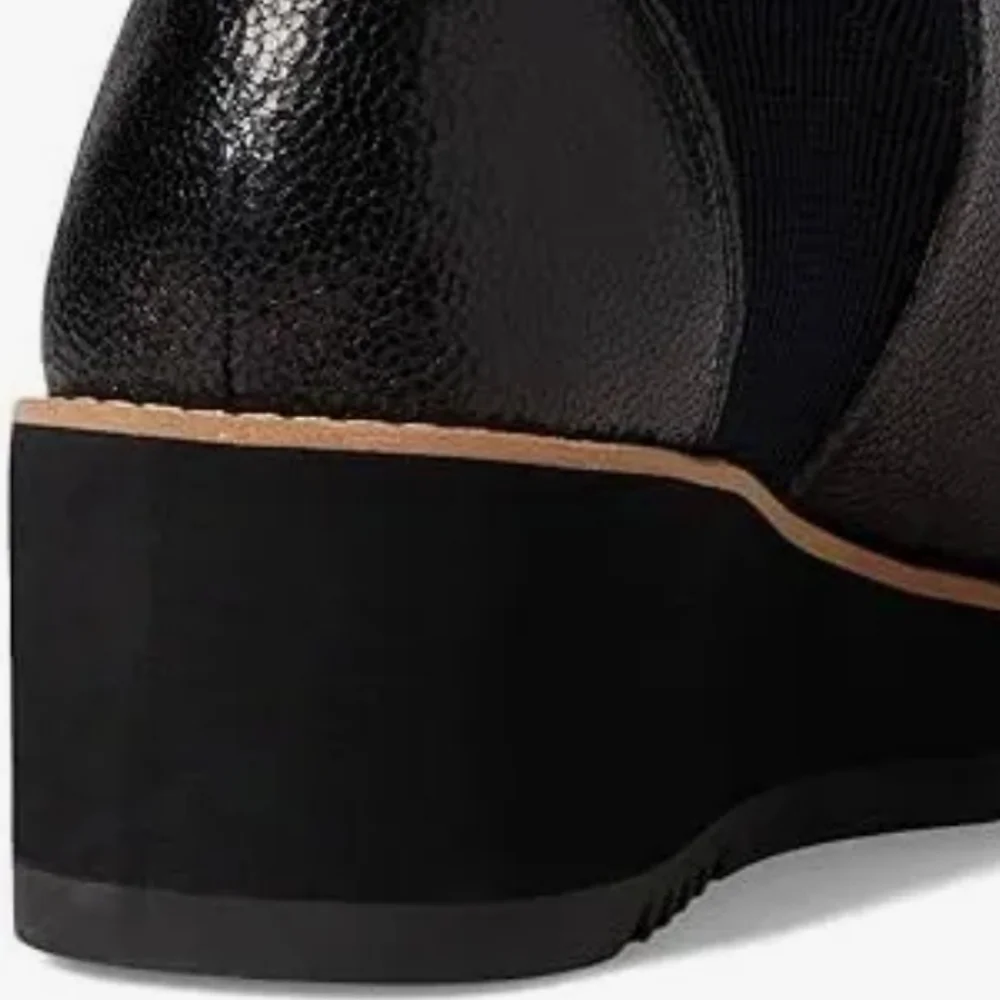 Eileen Fisher New Liou Embossed Leather Wedge Chelsea Boots. - Picture 5 of 11